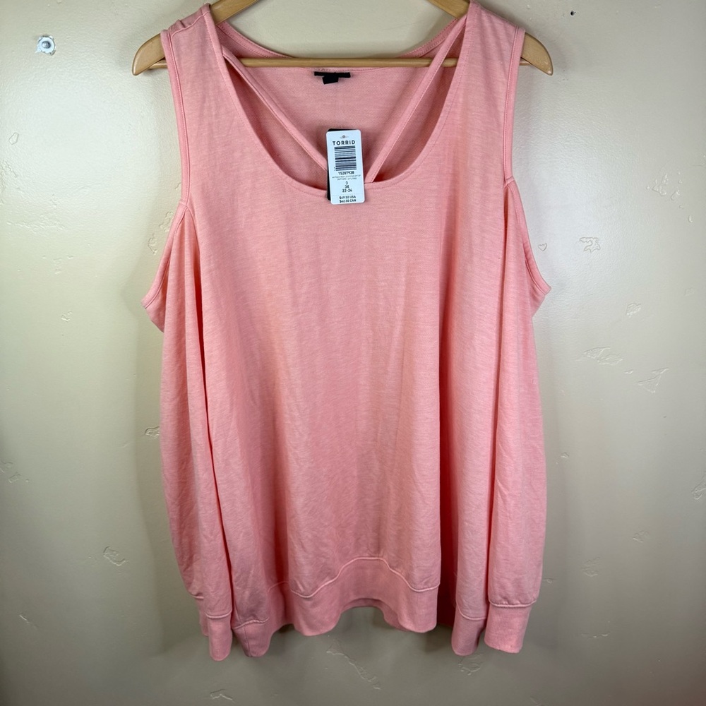 NWT Torrid 3X Cold Shoulder Coral Knit Long Sleeve Top Career Office Wear - Picture 1 of 8